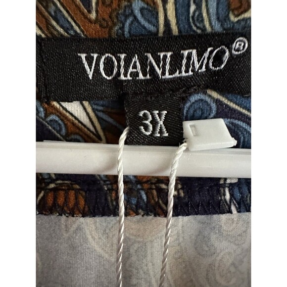 (2) NWT Voianlimo 3x Blouse Paisley Flowy Summer Vacation Boho Church Comfort - Picture 4 of 11